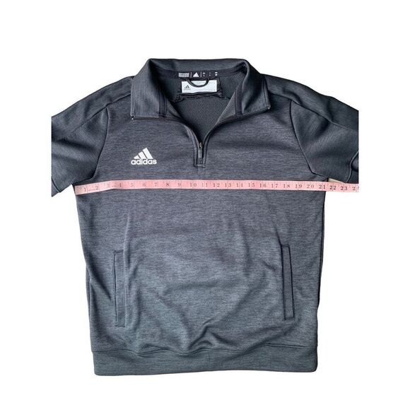 Adidas Climalite Gray 1/4 Zip Collated Training Fleece Sweatshirt - Picture 6 of 8